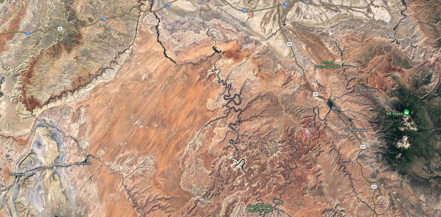 AreaBFE Recreational Off Road Adventure Park in Moab Utah Satellite Map